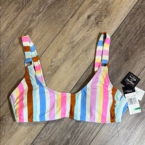 California Waves Striped Bikini Top